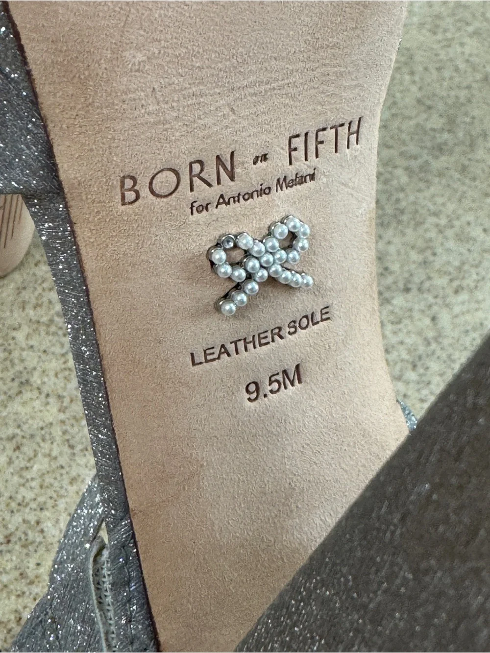 Born On Fifth Antonio Melani Silver Sparkle Platform Heels 9.5 New $129